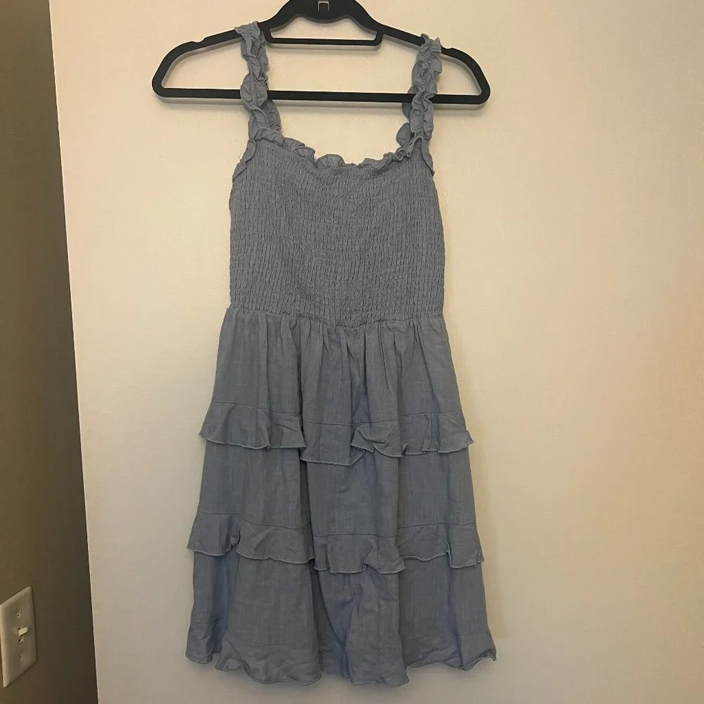 Lulus Blue Ruffle Dress - Picture 2 of 2